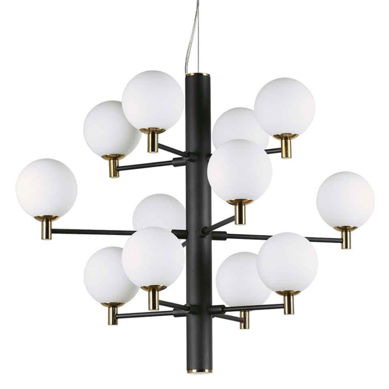 Люстра Italian Globe Abstraction Light  White and Black 12 Белый Золотой Черный в Сочи | Loft Concept 