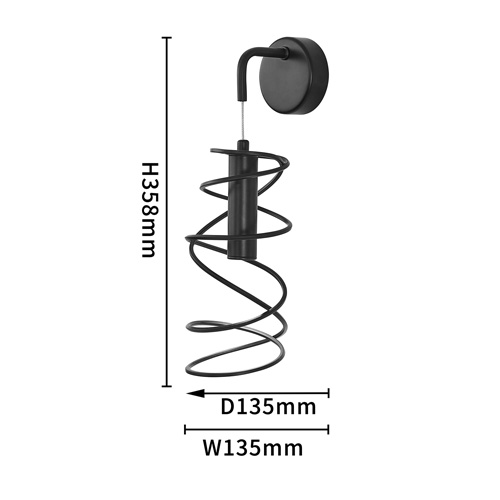 Бра светодиодное из металла со спиральным декоративным элементом черное Metal Spiral в Сочи