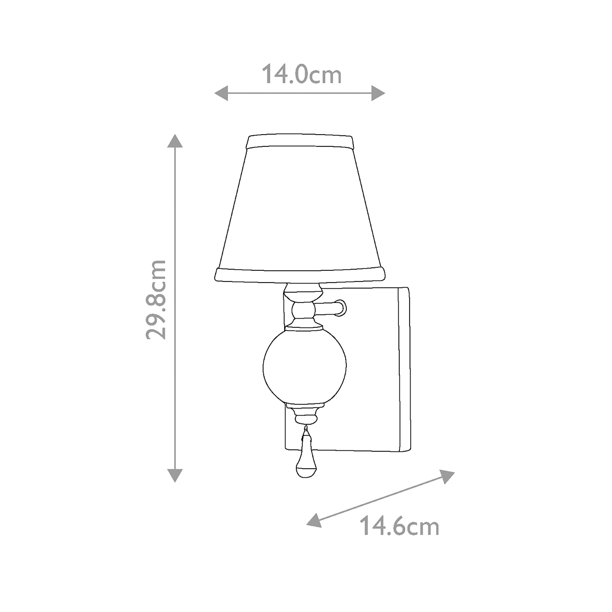 Бра со стеклянным шарообразным декором с пузырьками и бежевым абажуром Feiss в Сочи