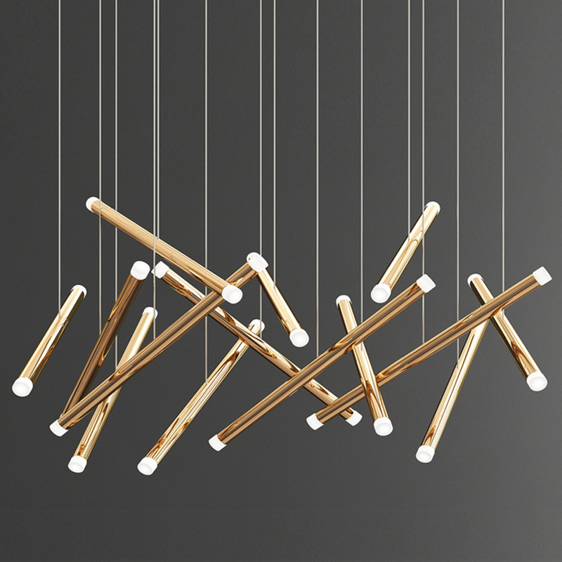 Люстра Dutti D0068 LED Chandelier Modern 14 Глянцевое золото в Сочи | Loft Concept 