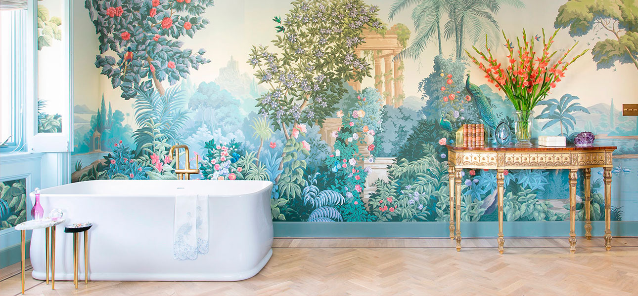 Обои ручная роспись Paradise Lost Celeste on scenic paper - фото