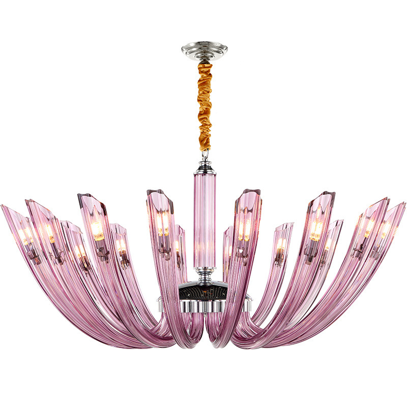 Люстра Pink Rays Chandelier Розовый Хром в Сочи | Loft Concept 