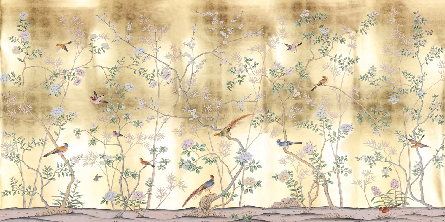 Обои ручная роспись Portobello Deep Rich Gold - фото