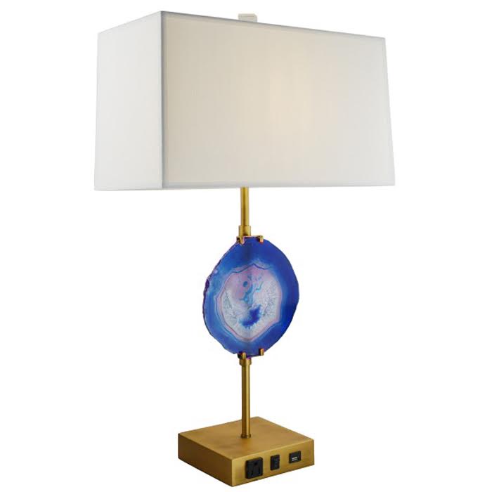 Настольная лампа Blue Agate Table Lamp Латунь Сапфирово-синий в Сочи | Loft Concept 