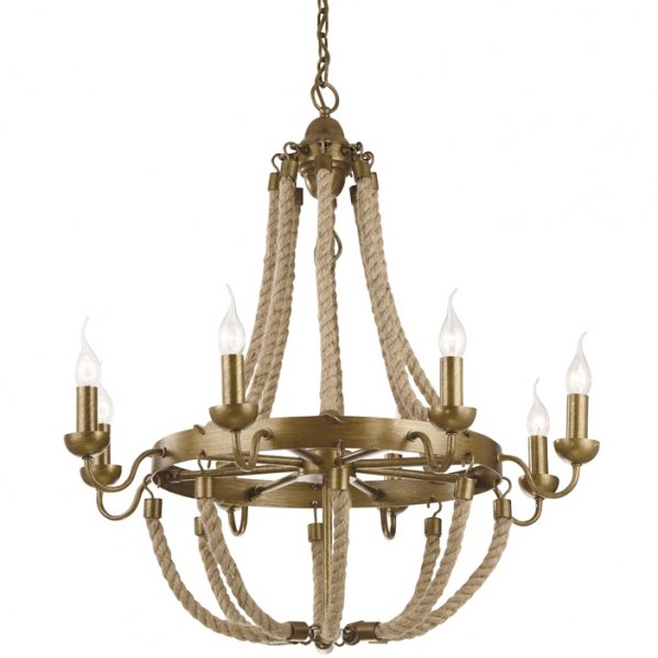 Люстра Rattan Chandelier Metall 8 Loft Rope Light  в Сочи | Loft Concept 