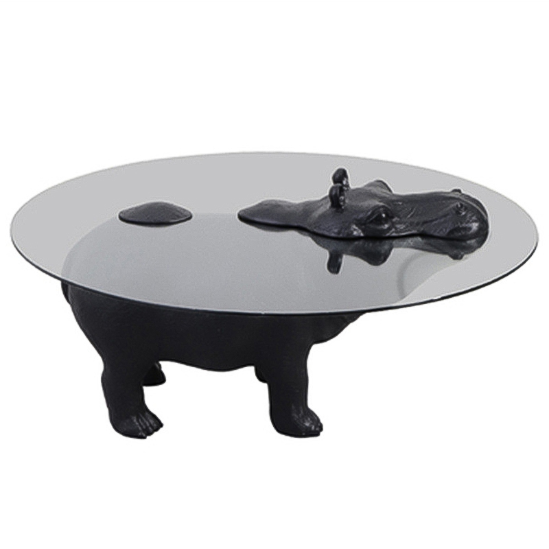 Кофейный Стол Бегемот Hippo Stands Coffee Table Черный Прозрачное Стекло в Сочи | Loft Concept 