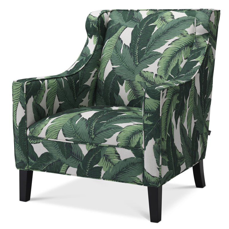 Кресло Eichholtz Chair Jenner Mustique green Зеленый Черный в Сочи | Loft Concept 