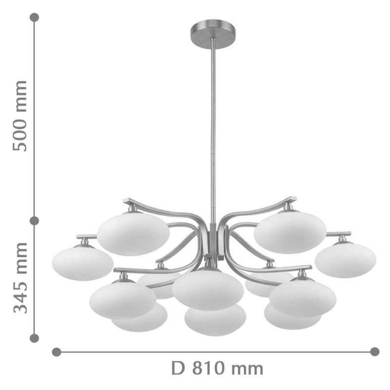 Oval Balls Mushrooms Chandelier 13 Silver в Сочи