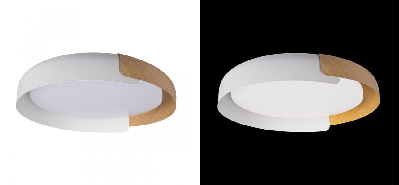 Светильник потолочный круглый Assol cup White Wood диаметр 46 - фото №1