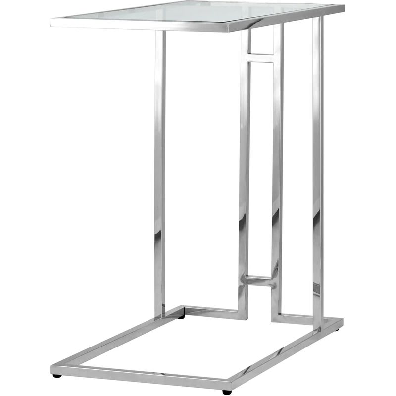 Стол приставной Lasker Milan Tables Silver Серебряный Прозрачное Стекло в Сочи | Loft Concept 