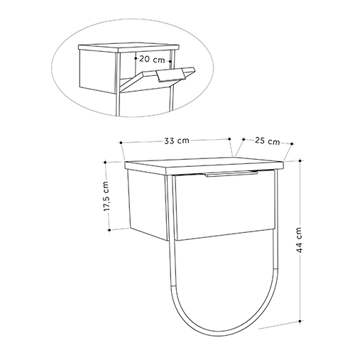 Прикроватная тумба бежево-серого цвета с откидной дверцей NORFOLK NIGHTSTAND LIGHT MOCHA в Сочи