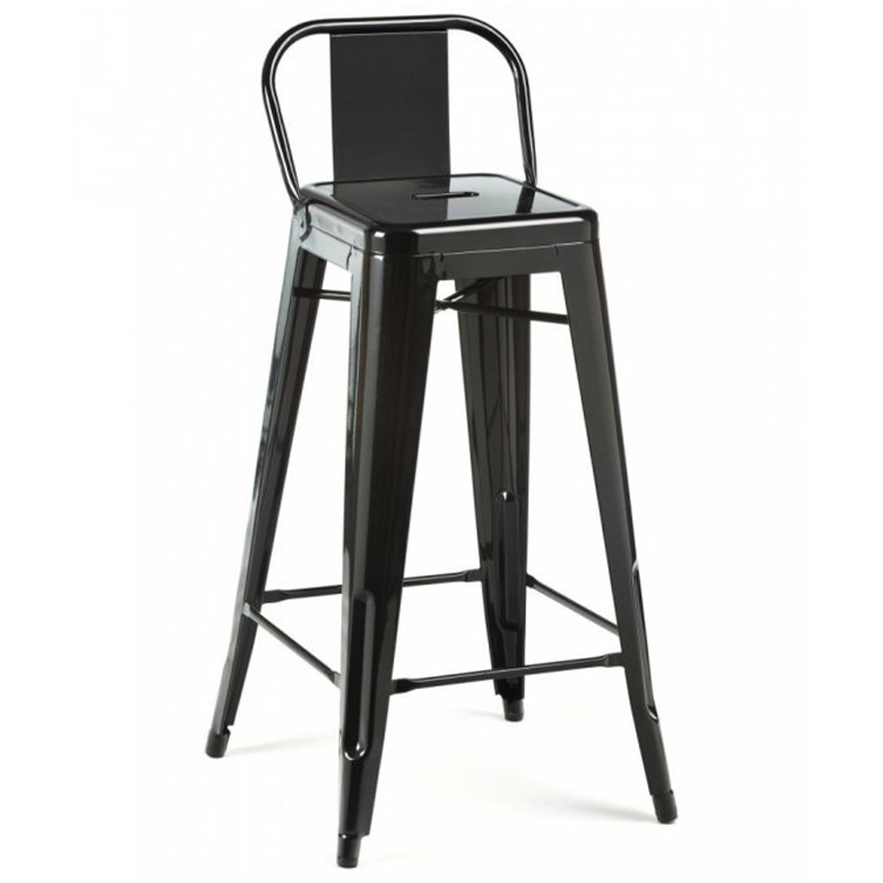 Барный стул Tolix Bar Stool 75 Backed Черный Салатовый Нержавеющая сталь Красный Оранжевый Зеленый Белый Голубой Желтый в Сочи | Loft Concept 