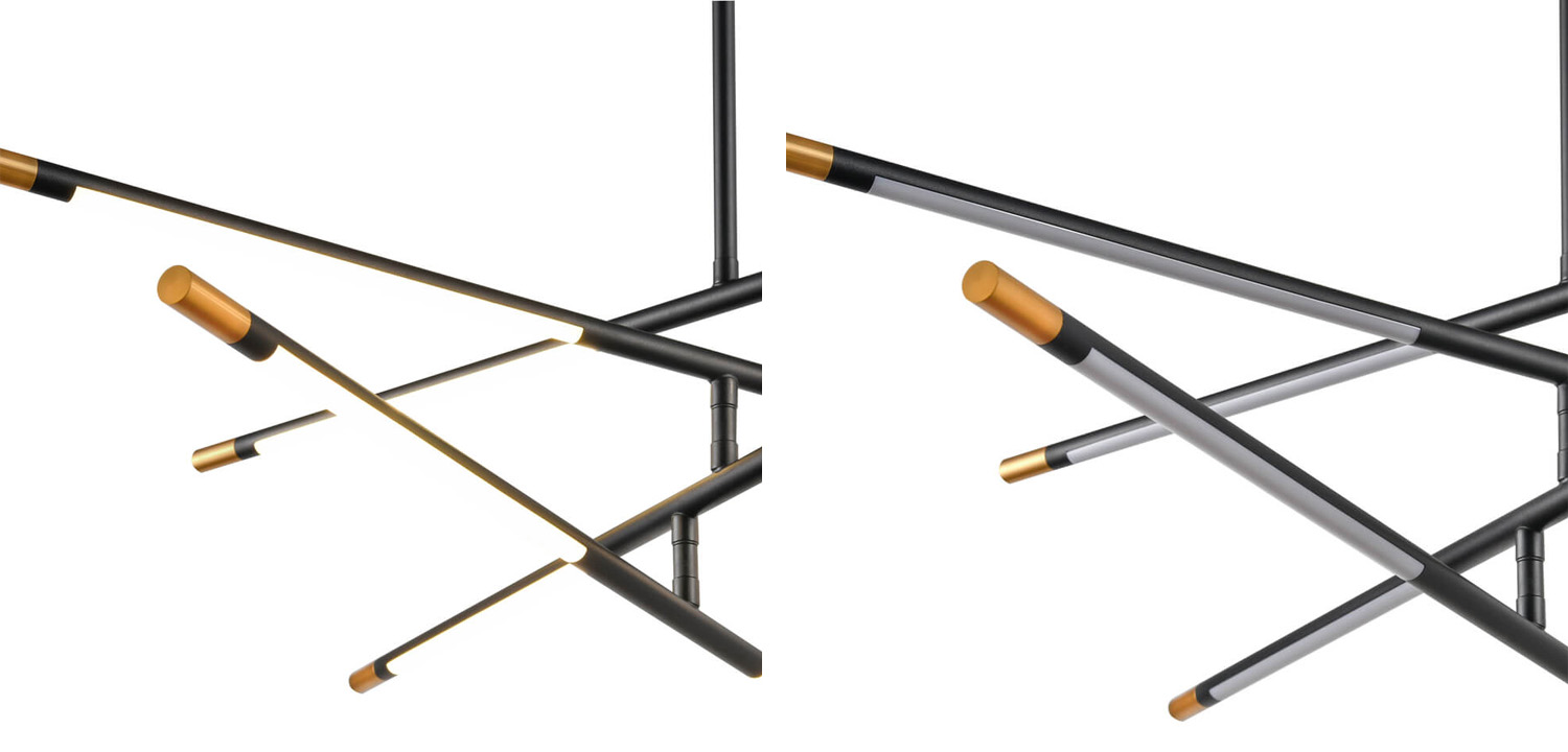 Люстра Drawing Line Gold Black - фото