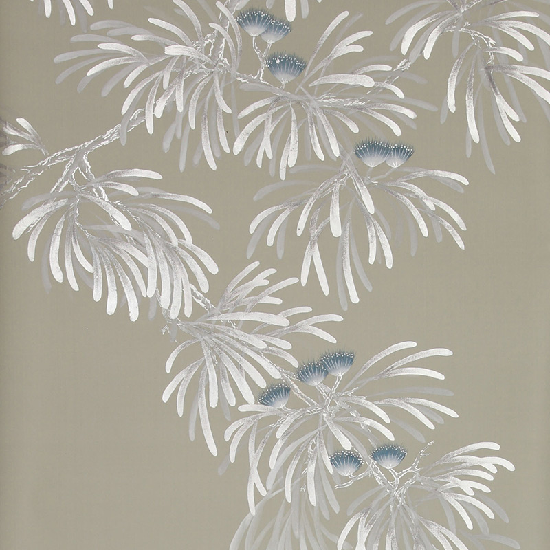 Обои ручная роспись Silk Tree Special Colourway on Pale Grey dyed silk Обои ручная роспись Silk Tree Special Colourway on Pale Grey dyed silk в Сочи | Loft Concept