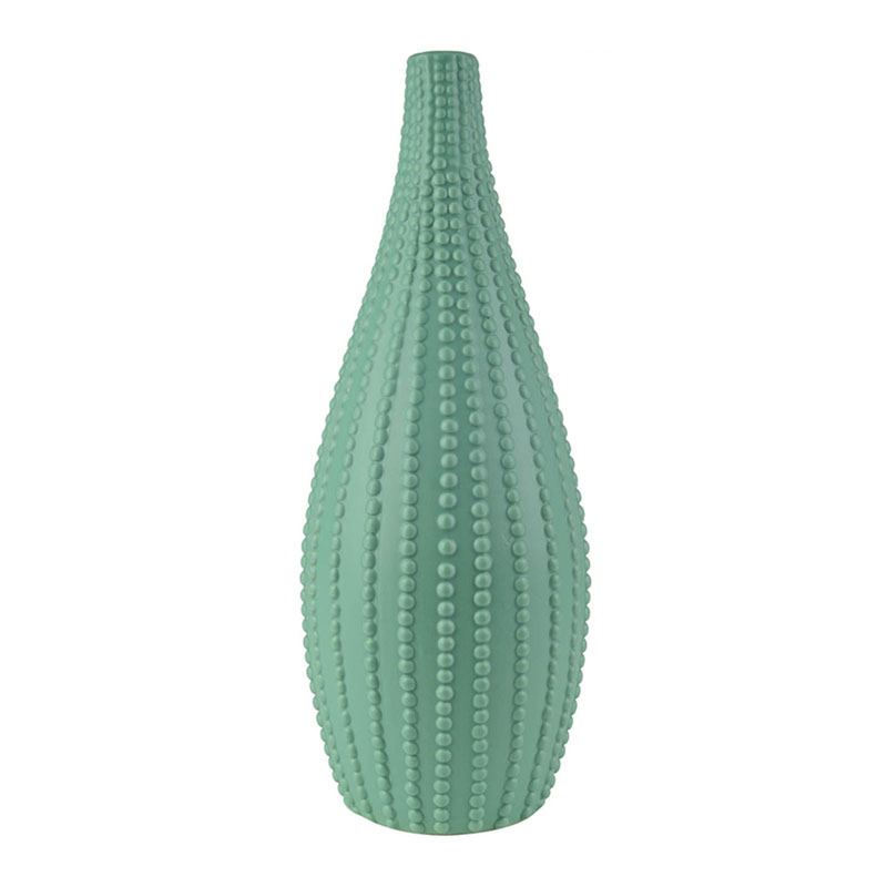 Ваза Ribbed Vase Narrow Throat turquoise 38 Бирюзовый в Сочи | Loft Concept 