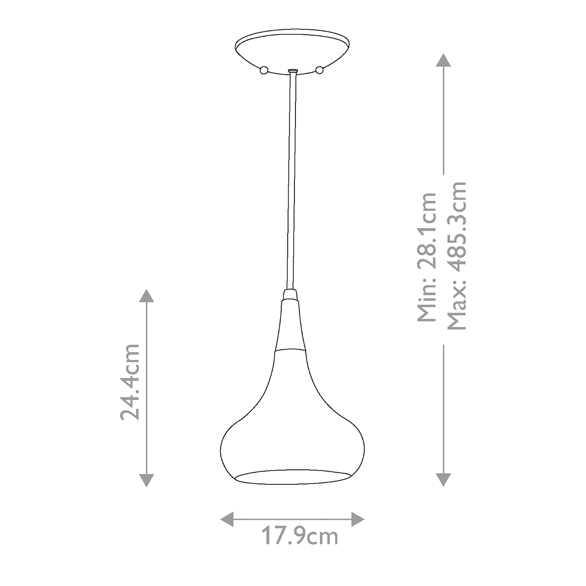  Подвесной светильник с каплевидным плафоном темного цвета Feiss в Сочи