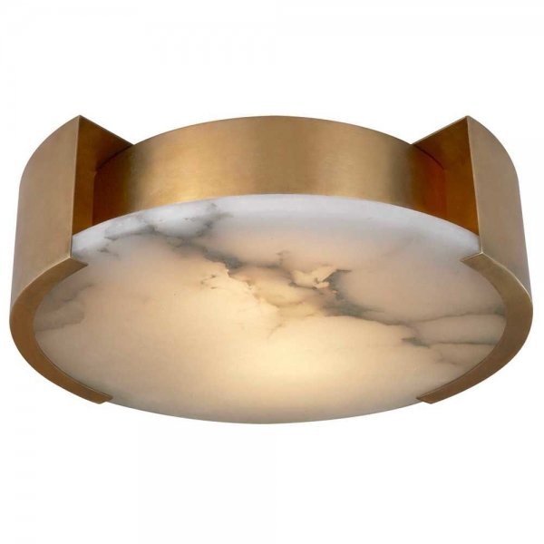 Потолочный светильник Melange Small Flush Mount Lamp Латунь Белый в Сочи | Loft Concept 