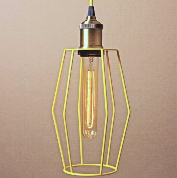 Подвесной светильник Wire Cage Pendant Spauk Yellow Желтый в Сочи | Loft Concept 