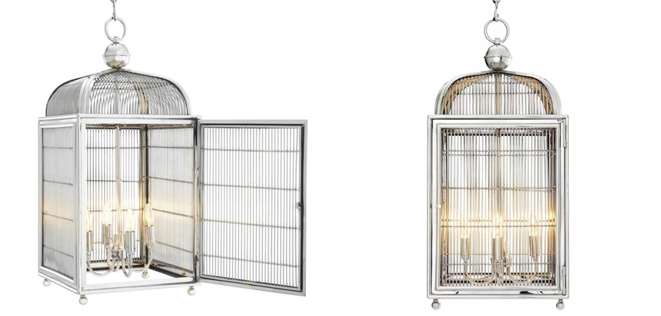 Люстра клетка Bird cage chrome Lantern Falcon - фото №1