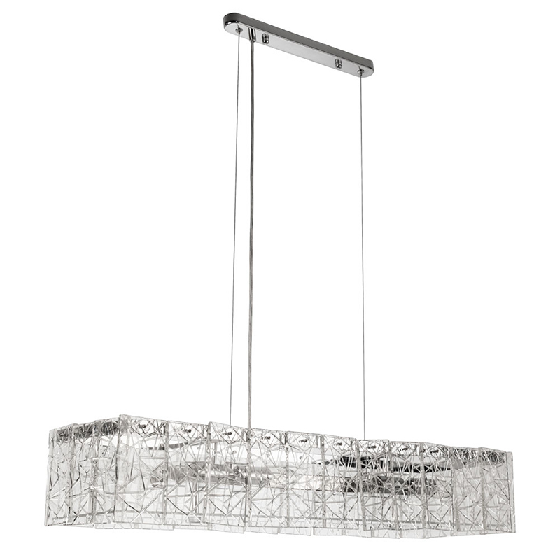 Люстра Alvaro Crystal Rectangular Chandelier Прозрачный Хром в Сочи | Loft Concept 