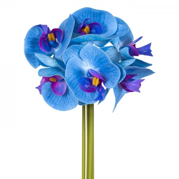 Декоративный искусственный цветок Bouquet Of Blue Orchids Синий Зеленый в Сочи | Loft Concept 