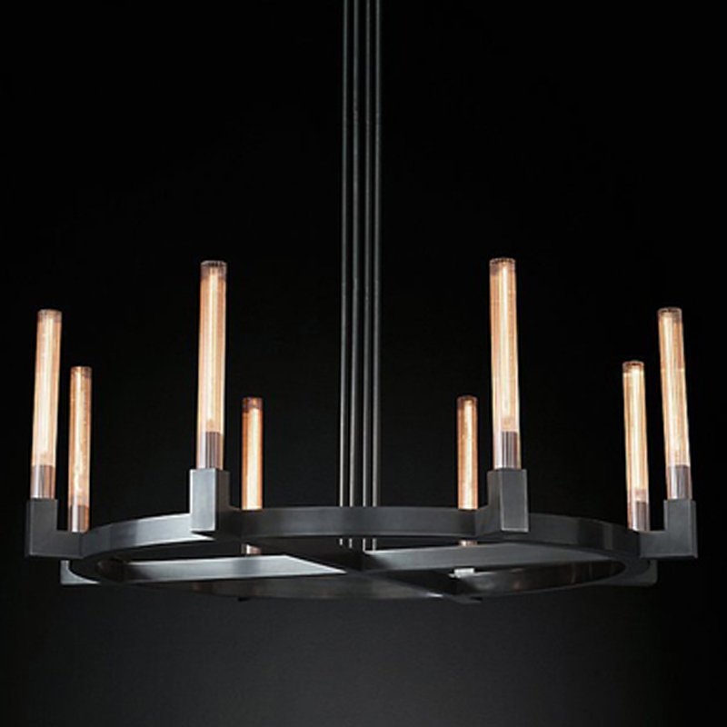 Люстра RH CANELLE Round Chandelier 8 Modern Black Черный в Сочи | Loft Concept 