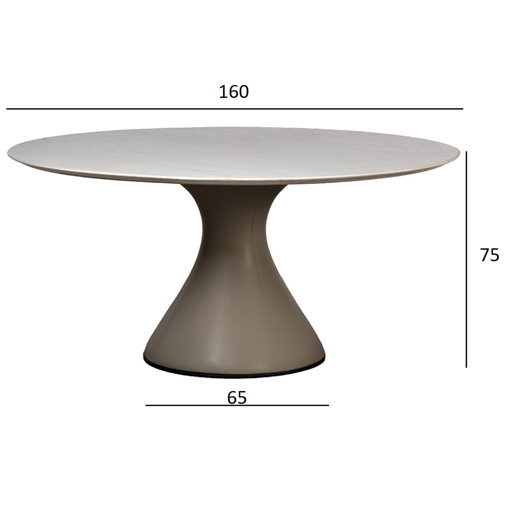 Стол обеденный круглый мраморный на бежевом основании Valedmir в Сочи
