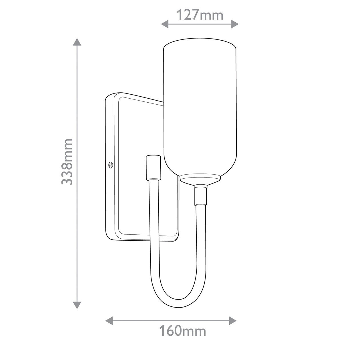  Бра с прямоугольным черным основанием и белым матовым цилиндрическим плафоном Kichler в Сочи