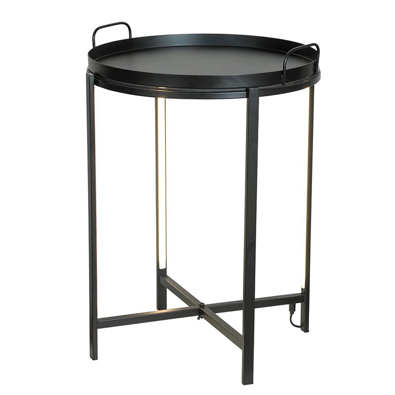 Приставной стол Nagib Side Table Black LED Черный в Сочи | Loft Concept 