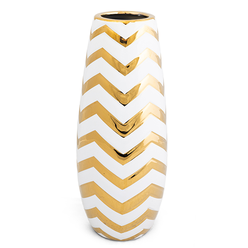 Ваза Gold chevron Vase Белый Глянцевое золото в Сочи | Loft Concept 