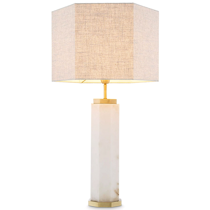 Настольная лампа Eichholtz Table Lamp Newman Alabaster Латунь Серый Белый в Сочи | Loft Concept 