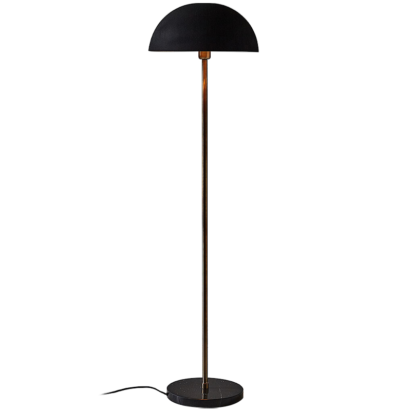 Торшер Riverside Floor Lamp Black Черный Черный Мрамор Nero Латунь в Сочи | Loft Concept 