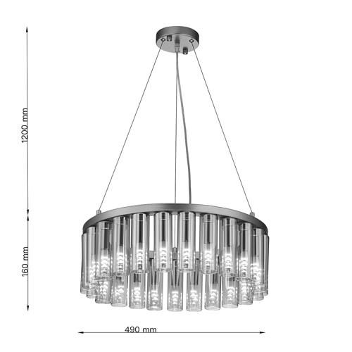 Люстра со стеклянными цилиндрическими плафонами Luminous Cylinders Amber Round в Сочи