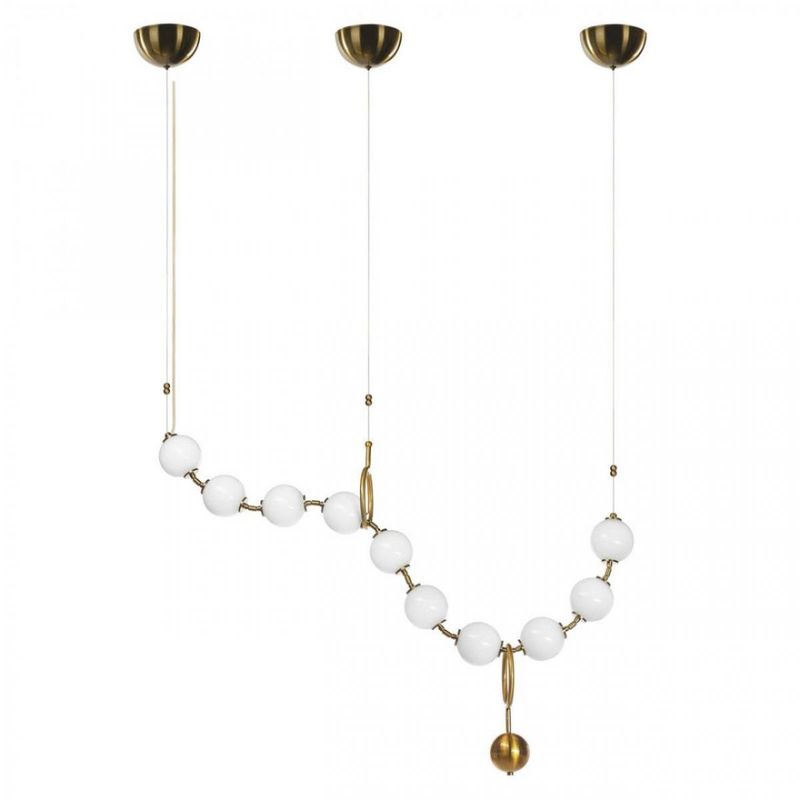 Светодиодный Белые Бусы Larose Guyon COCO CHANDELIER modular 120 см Бронза Белый в Сочи | Loft Concept 