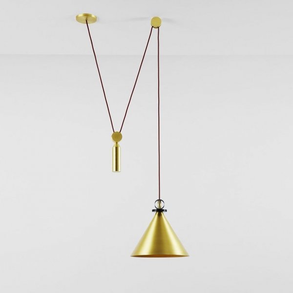 Подвесной светильник Shape up Pendant Cone Brass Латунь в Сочи | Loft Concept 