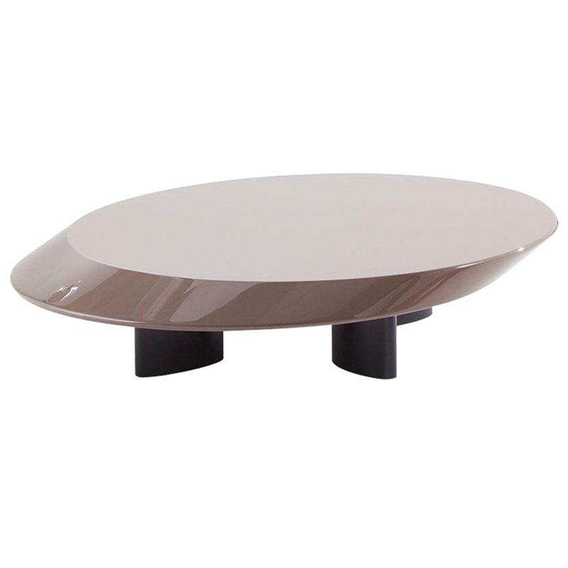 Кофейный стол Ellipse Grey Glossy Coffee Table Серый Черный в Сочи | Loft Concept 