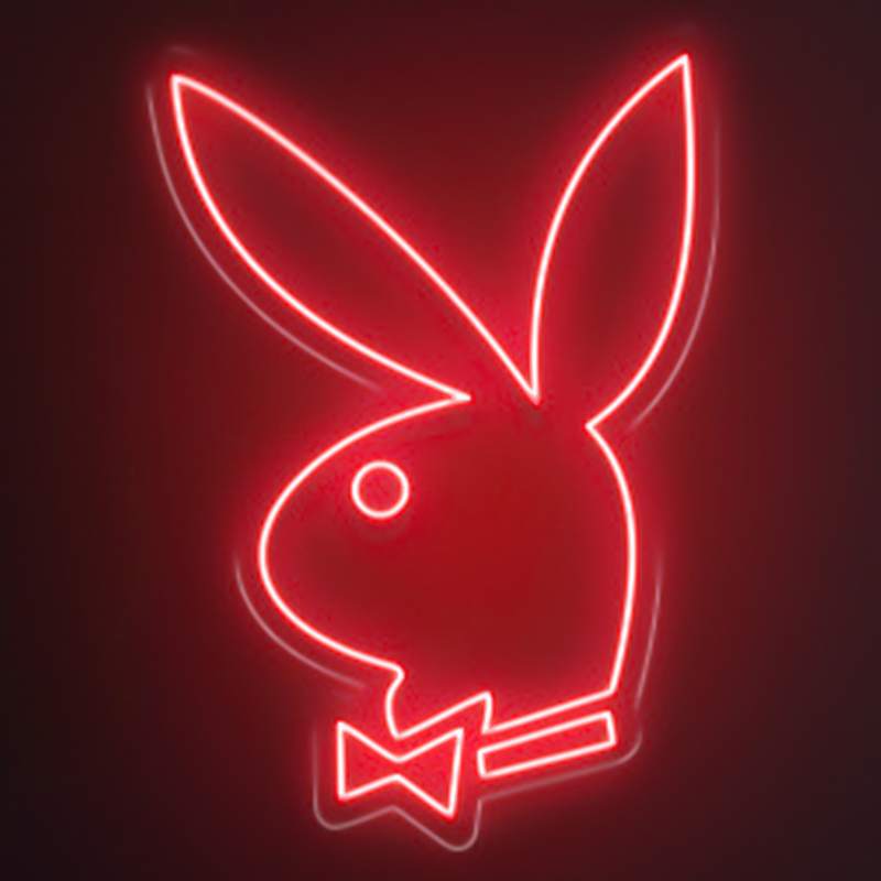 Неоновая настенная лампа Playboy Bunny Neon Wall Lamp Розовый Красный Синий Белый Зеленый Фиолетовый в Сочи | Loft Concept 