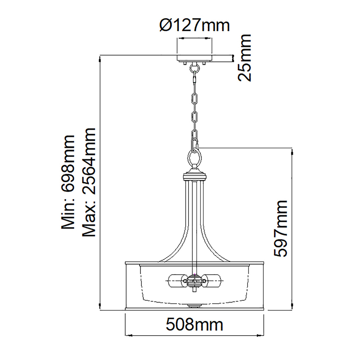 Люстра подвесная с двойным круглым плафоном из органзы и матового стекла Kichler в Сочи