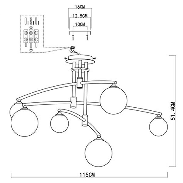 Люстра Glendon Chandelier 6 Balls в Сочи