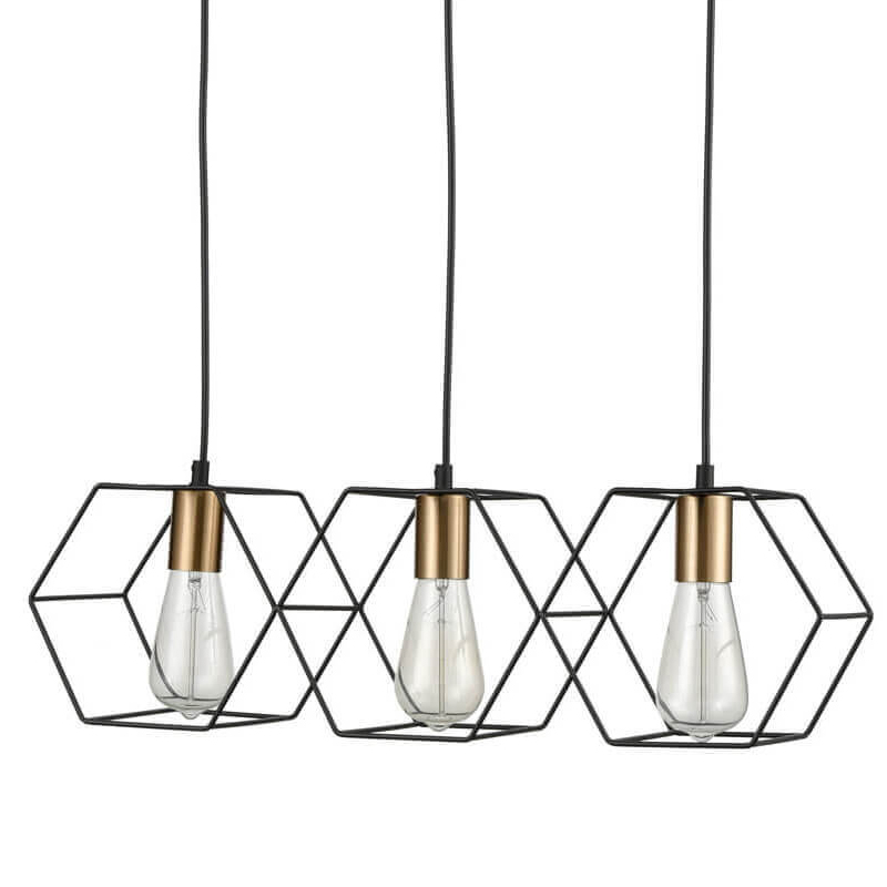 Люстра Loft Wire Cage Pendant 3 Черный в Сочи | Loft Concept 