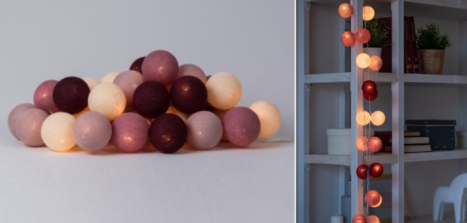 Гирлянда хлопковые фонарики Сotton Ball Rosegarden - Loft-Concept в Сочи