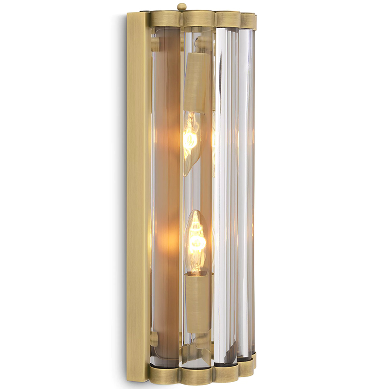 Бра Eichholtz Wall Lamp Amalfi S Brass Латунь Прозрачное Стекло в Сочи | Loft Concept 