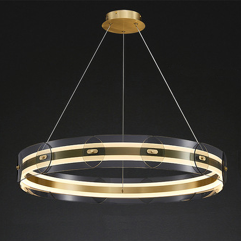 Люстра Gold ring horizontal chandelier Прозрачный Латунь в Сочи | Loft Concept 