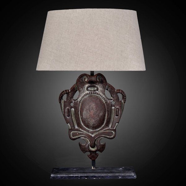 Настольная лампа RH Parisian Iron Shield Table Lamp Коричневый в Сочи | Loft Concept 