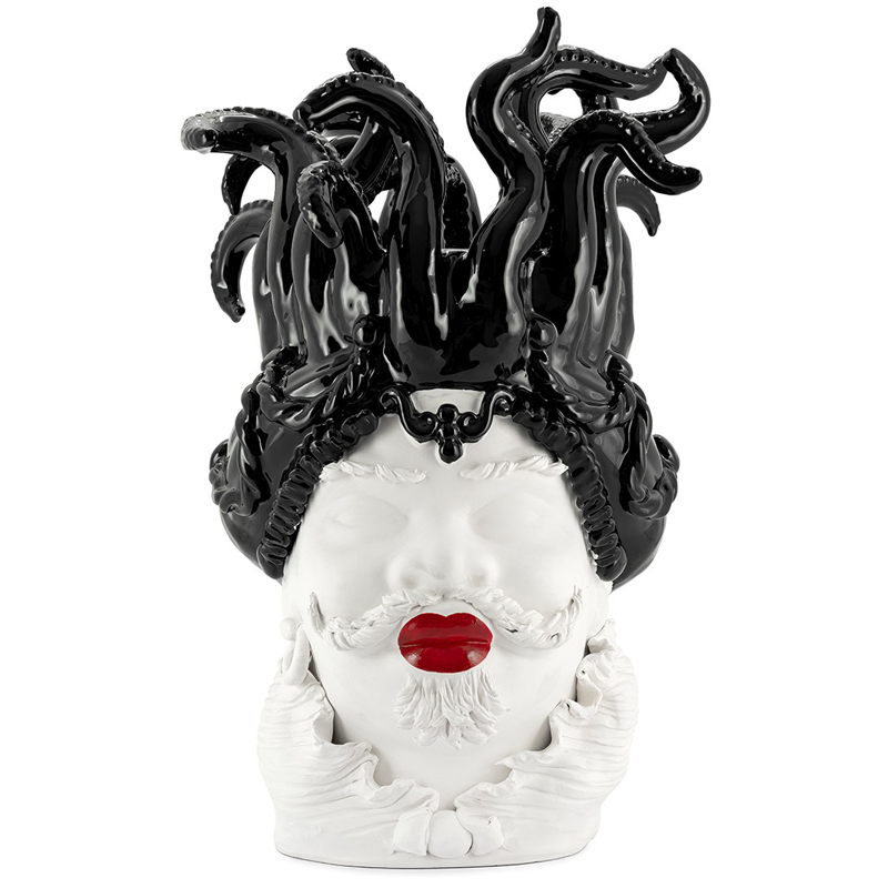 Ваза VASE MORO MAN TENTACLES Белый Черный Красный в Сочи | Loft Concept 