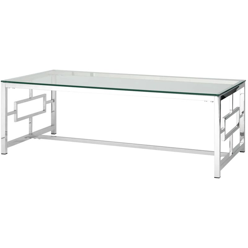 Столик кофейный Milan Tables Silver Серебряный Прозрачное Стекло в Сочи | Loft Concept 