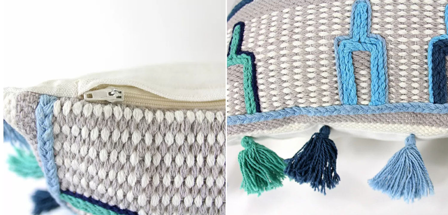 Чехол на подушку Blue Ikat - фото №1