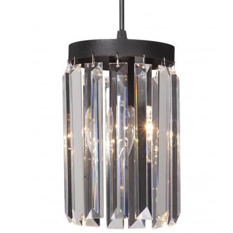 Светильник ODEON CLEAR GLASS Pendant lamp Прозрачное Стекло D 12 Черный матовый Прозрачное Стекло в Сочи | Loft Concept 