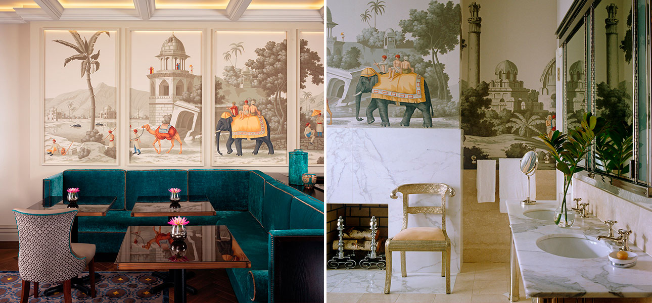 Обои ручная роспись Early Views of India Paille on Crystal Grey scenic paper - фото №1