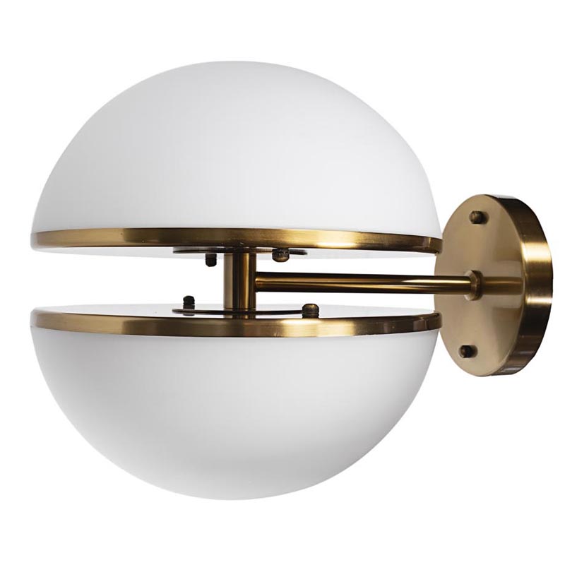 Бра Sphere Sconce Белое матовое стекло Латунь в Сочи | Loft Concept 